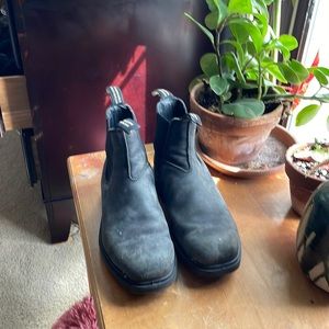 Blunstone rustic black leather double pull tab chelsea boots women’s size 9